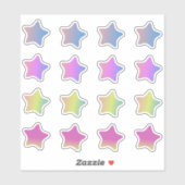 Kleurrijke sticker set met verloopsterren (Vel)