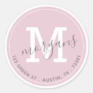 kleurrijke sticker van het dubbele monogram retour