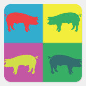 Kleurrijke Sticker van het Varkensplein (Voorkant)