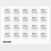 Kleurrijke sticker voor kleuterschool (vierkant) (Vel)