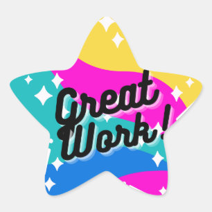 Kleurrijke sticker voor uitstekend werk