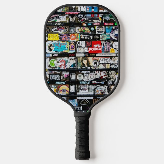 Kleurrijke Stickers Pickleball Paddle (Voorkant)