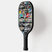 Kleurrijke Stickers Pickleball Paddle (Links)