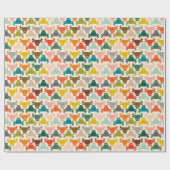 Kleurrijke stier hoofd silhouet inpakpapier (Vlak)