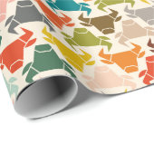 Kleurrijke stier hoofd silhouet inpakpapier (Rol Hoek)