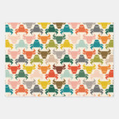 Kleurrijke stier hoofd silhouet inpakpapier vel (Voorkant)