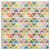 Kleurrijke stier hoofd silhouet patroon stof (Swatch)