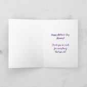 Kleurrijke,  stijl bloemen Moederdag Kaart (Binnen)
