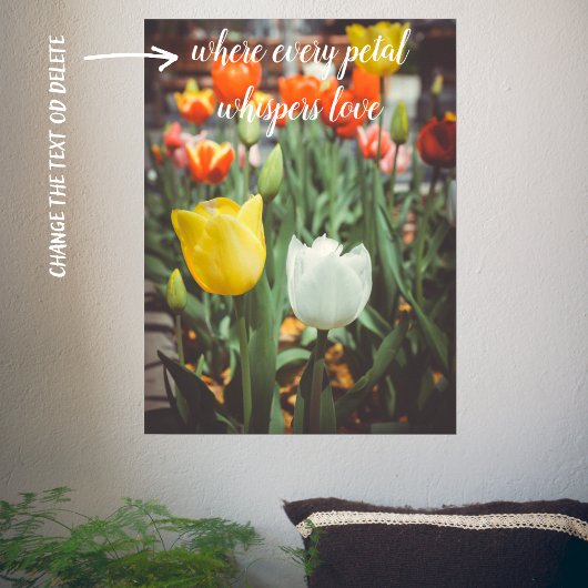 Kleurrijke stijl lentetulpen poster