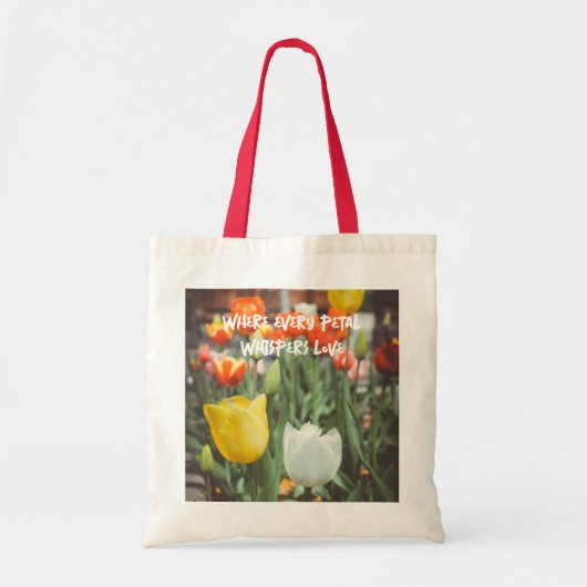 Kleurrijke stijl lentetulpen tote bag (Voorkant)