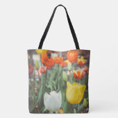 Kleurrijke stijl lentetulpen tote bag (Achterkant)