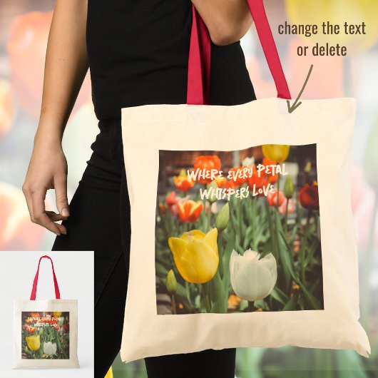 Kleurrijke  stijl lentetulpen tote bag