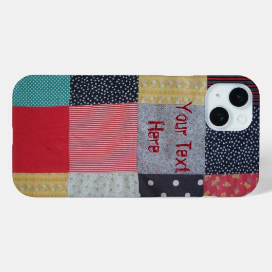 Kleurrijke  stijl patchwork stof Case-Mate iPhone case (Achterkant (horizontaal))