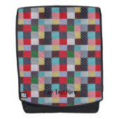 Kleurrijke  stijl patchwork stof vierkanten rugtassen (Voorkant)