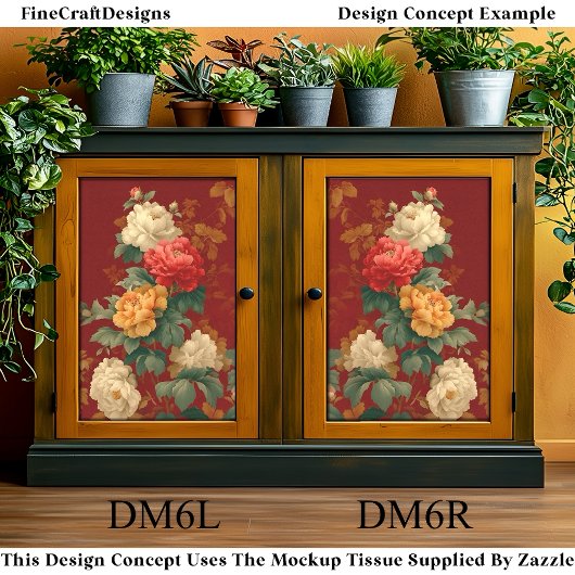 Kleurrijke Stijl Pioenen DM6L Decoupage Tissuepapier