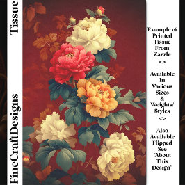 Kleurrijke  Stijl Pioenen DM6RF Decoupage Tissuepapier