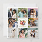 Kleurrijke stijlvolle collage 8 foto's Familie Feestdagenkaart (Voorkant)