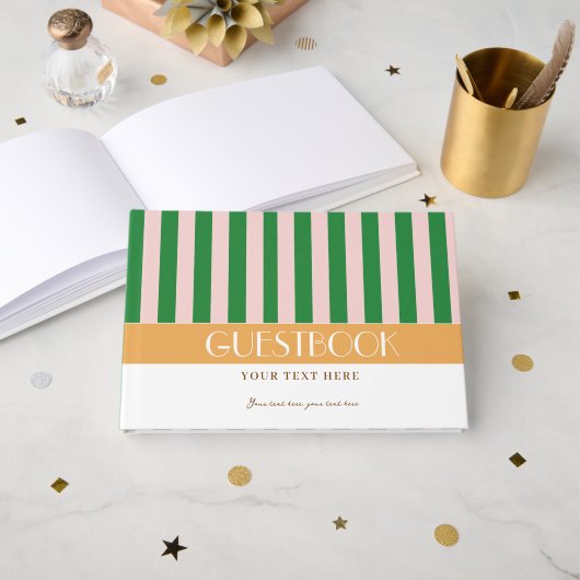 Kleurrijke stijlvolle heldere kleur minimalistisch gastenboek (Voorkant open)