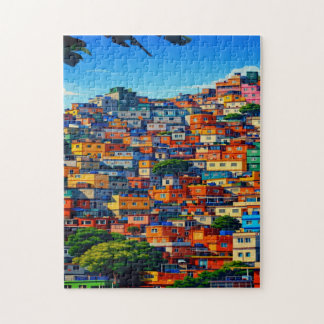 Kleurrijke stijlvolle heuvels in Brazilië Legpuzzel