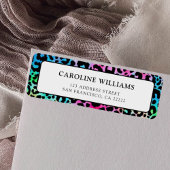 Kleurrijke stijlvolle Leopard textuur retouradres Etiket