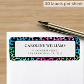 Kleurrijke stijlvolle Leopard textuur retouradres Etiket