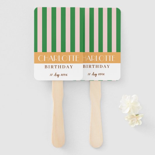 Kleurrijke stijlvolle lichte kleur minimalistische handwaaier (Voorkant en achterkant)