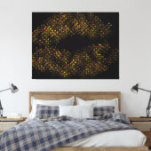 Kleurrijke stijlvolle lips canvas afdruk (Insitu (Slaapkamer))
