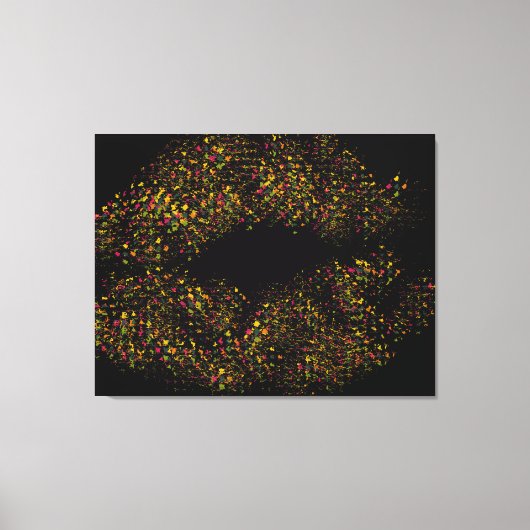 Kleurrijke stijlvolle lips canvas afdruk (Voorkant)