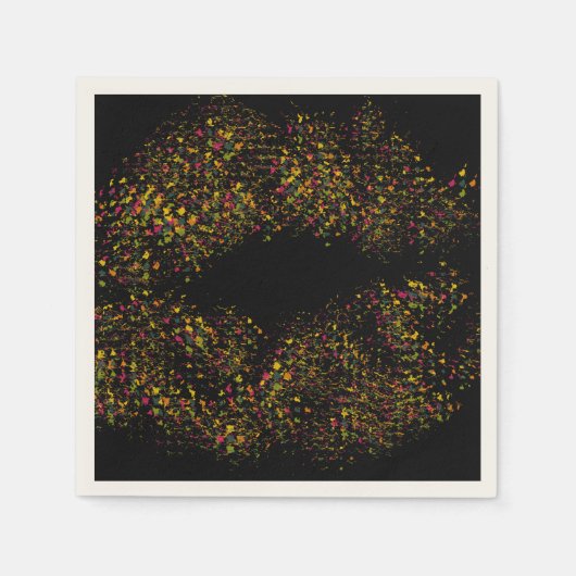 Kleurrijke stijlvolle lips servet (Voorkant)