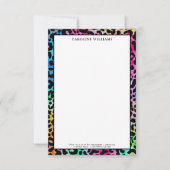 Kleurrijke Stijlvolle Luipaard Textuur Neon Vibran Notitiekaartje (Voorkant)