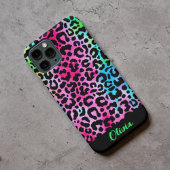 Kleurrijke Stijlvolle Luipaard Textuur Neon Vrouwe Case-Mate iPhone Case