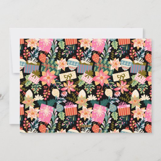 Kleurrijke stijlvolle moderne kerstboom 1 foto feestdagenkaart (Achterkant)