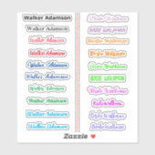 Kleurrijke stijlvolle naamstickers (eenvoudige Lab Sticker (Vel)