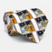 Kleurrijke, stijlvolle nativiteitsscène met kerstm stropdas (Opgerold)