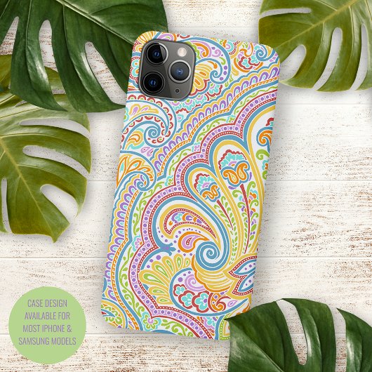 Kleurrijke stijlvolle Paisley Floral Art Motief Case-Mate iPhone Case