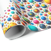 Kleurrijke Stippen Abstract Cadeaupapier (Rol Hoek)
