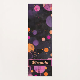 kleurrijke stippen Acryl schilderij stijl met naam Yogamat