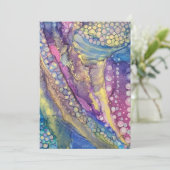 Kleurrijke Stippen Alcohol Ink Abstract Harde kaar Bedankkaart (Staand voorkant)