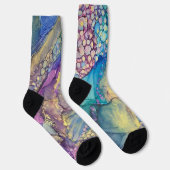 Kleurrijke Stippen Alcohol Ink Abstracte Art Crazy Sokken (Rechts)
