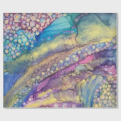 Kleurrijke Stippen Alcohol Ink Liquid Abstract Art Cadeaupapier (Vlak)