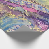 Kleurrijke Stippen Alcohol Ink Liquid Abstract Art Cadeaupapier (Hoek)