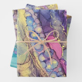 Kleurrijke Stippen Alcohol Ink Liquid Abstract Art Inpakpapier Vel (In situ)