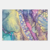 Kleurrijke Stippen Alcohol Ink Liquid Abstract Art Inpakpapier Vel (Voorkant)