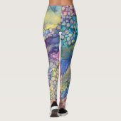 Kleurrijke Stippen Alcohol Ink Liquid Abstract Art Leggings (Achterkant)