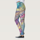 Kleurrijke Stippen Alcohol Ink Liquid Abstract Art Leggings (Links)