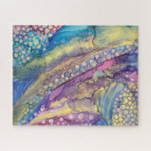 Kleurrijke Stippen Alcohol Ink Liquid Abstract Art Legpuzzel (Horizontaal)