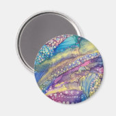 Kleurrijke Stippen Alcohol Ink Liquid Abstract Art Magneet (Voorkant / Achterkant)