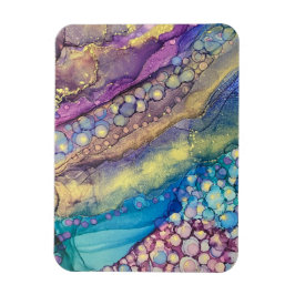 Kleurrijke Stippen Alcohol Ink Liquid Abstract Art Magneet