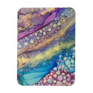 Kleurrijke Stippen Alcohol Ink Liquid Abstract Art Magneet