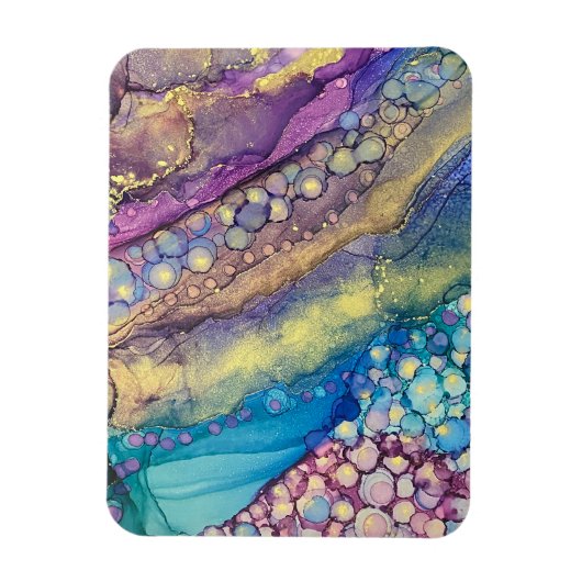 Kleurrijke Stippen Alcohol Ink Liquid Abstract Art Magneet (Verticaal)